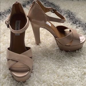 Steve Madden Nude Patent Leather Platform Heels